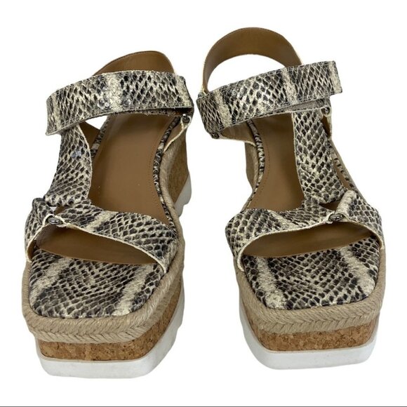 NEW Marc Fisher Leather Platform Sandals Gylian2 Grey Animal Print Size 9.5 - Picture 5 of 10